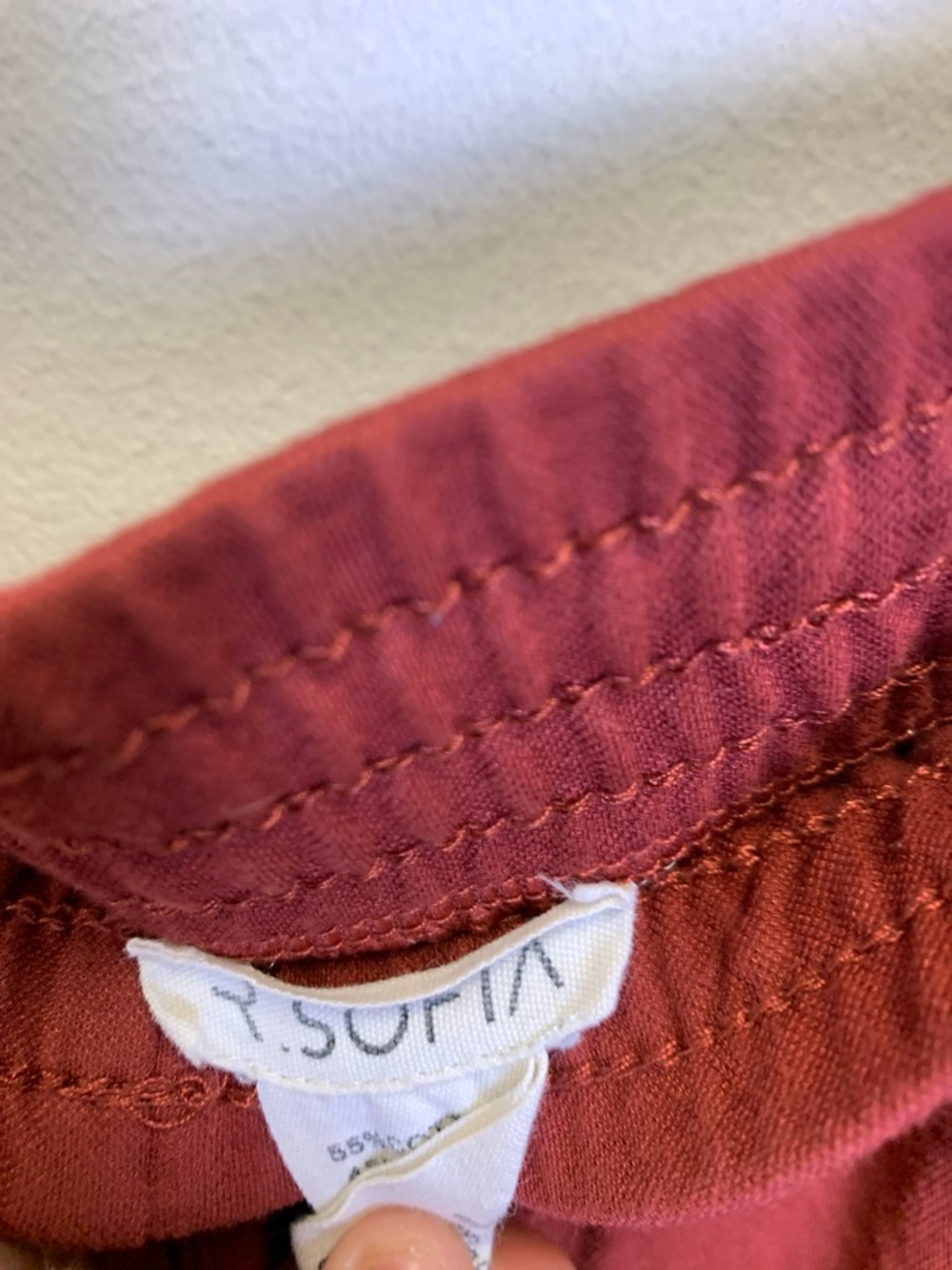 R. Sofia Rust Red Drawstring Joggers - Picture 3 of 4